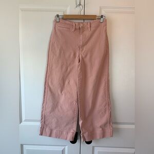 Madewell Women’s Emmett Wide-Leg Crop Pants Pink Oyster (Size 27)